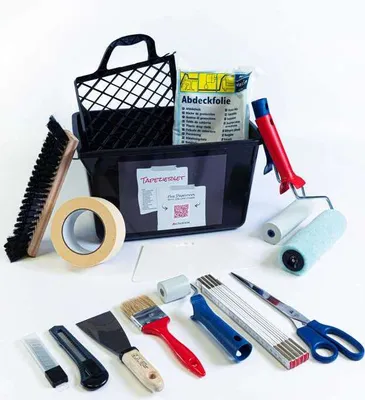 Produktbild von Handwerkerset 15-Teilig für Tapezierprojekte XXL-Tapezierset für jede Tapetenart Werkzeugset Grundausstattung für Anfänger und Fortgeschrittene
