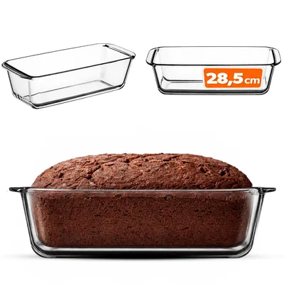 Zdjęcie produktu dla KADAX Szklana Forma Do Pieczenia Chleba Keksówka 28cm Naczynie Żaroodporne