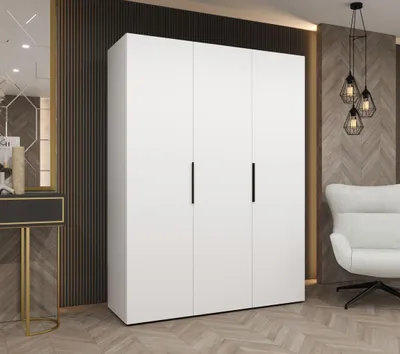 Obrázok produktu pre Šatníková skriňa 150 cm TUANA - biela / čierna