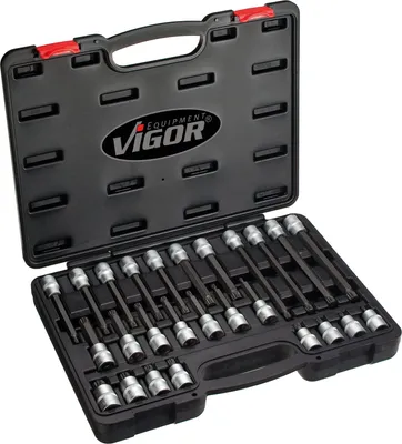 Produktbild von VIGOR Schraubendrehereinsatz Satz V1918 1/2" XZN 26-teilig M5 – M16 Anzahl