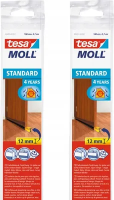 Obrázok produktu pre Samolepiace kefové tesnenie TESA na dvere, hnedé, 1 m x 37 mm x 2 ks.