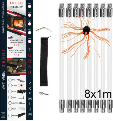 Obrázek produktu pro Rotační komínový kartáč TURBO Premium® - 8 m