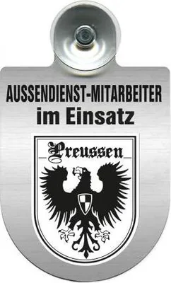Produktbild von Einsatzschild Windschutzscheibe - Außendienstmitarbeiter im Einsatz - 309366--incl. Regionenwappen Color - Region Preussen
