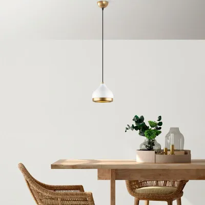 Image de Suspension Luminaire en métal blanc Ø17 cm hauteur réglable 25 à 112 cm E27 40 W IP20