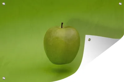 Produktbild von MuchoWow® 120x80 cm Outdoor-Poster Gartendeko Sichtschutz Garten Poster für den Garten  Obst - Apfel - Grün