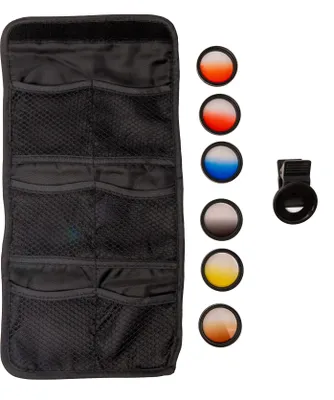 Produktbild von SYSTEM-S Farbfilter Set 37 mm 6 Stück mit Übergang Farbe Kit mit Clip Tasche in Schwarz