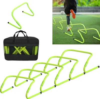 Image de YARDIN Haies de coordination Football Haies réglables en hauteur Haies d'entraînement Course de haies Football Speed/Agility Training Set de 6 pièces