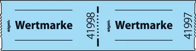 Produktbild von SIGEL GR555 Gutscheinmarken-Rollen, »Wertmarke«, blau, fortlaufend nummeriert, 60x30 mm, 500 Stück