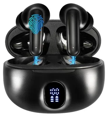 Produktbild von TWS Bluetooth Kopfhörer In Ear 5,3 Sport Schwarz Headset Ohrhörer Artikelgewicht 0,13 Pfund mit Anruffunktion Schweißfest und Austauschbare Ohrstöpsel
