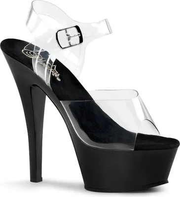 Produktbild von KISS-208 Damen Sandale von Pleaser, Transparent Schwarz , EU 40, US 10