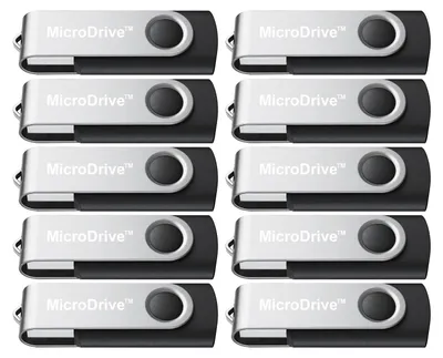 Produktbild von 10x 2GB USB 2.0 Stick Flash USB Drive Swivel USB Flashdrive Speicherstick Memorystick Farbe: Schwarz