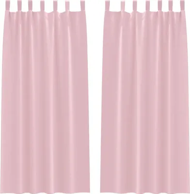Produktbild von vidaXL Verdunkelungs-Vorhänge mit Ringen 2 Stk. Babyrosa 245 x 140 cm