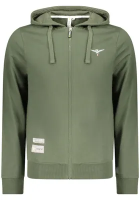 Produktbild von Herren Sweatshirt mit Reißverschluss und Kapuze in Grün - Militärstil