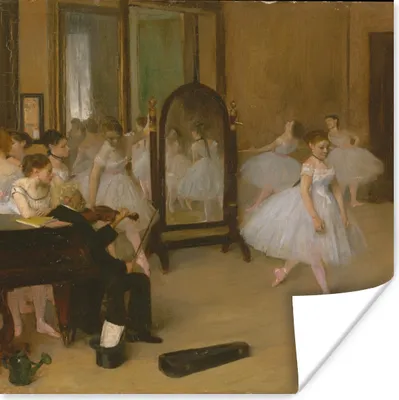 Produktbild von MuchoWow® Poster Die tanzende Klasse - Gemälde von Edgar Degas 30x30 cm - Wandposter - Printing