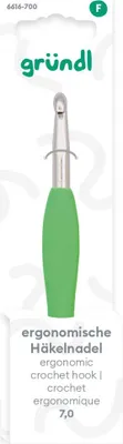 Produktbild von Gründl Ergonomische Häkelnadel 7 mm hellgrün