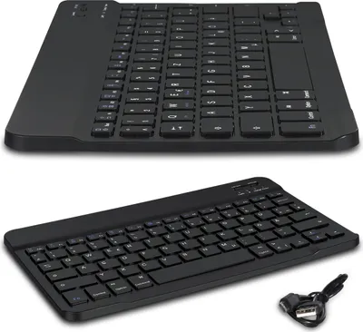 Produktbild von Bluetooth Tastatur 3.0 Wireless Keyboard für Handy Tablet kabellos Layout QWERTZ