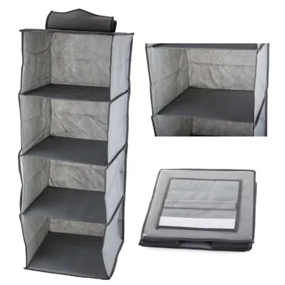 Obrázok produktu pre Verk 01326 Závesný organizér s 4 priehradkami 30x30x80cm šedá
