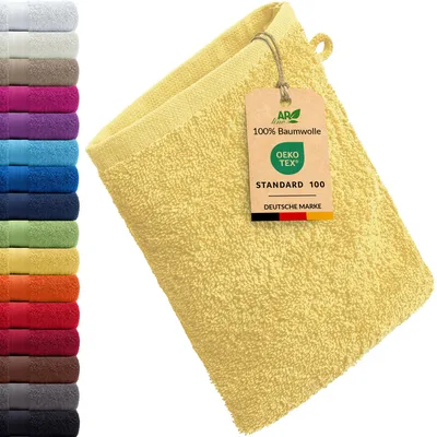 Produktbild von AR Line ARIZONA Handtuch-Serie – 500 g/m² Frottier in 9 Größen verfügbar, Größe: Waschhandschuh 15x21 cm, Farbe: Gelb
