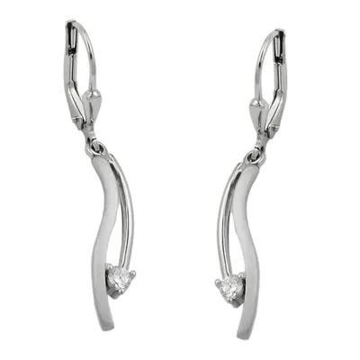 Produktbild von Ohrbrisur Ohrhänger Ohrringe 35x5mm Zirkonia matt glänzend 9Kt Weißgold weißgold 35x5mm