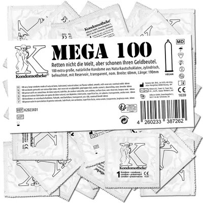 Produktbild von Kondomotheke MEGA - 100 Extra Große Kondome für sorgenfreien Spaß