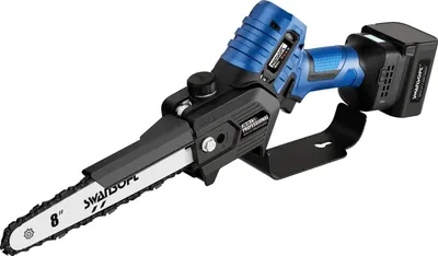 Image de Tronçonneuse électrique, moteur sans balai, sur batterie, bleu, deux batteries