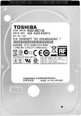 Image de Disque dur Toshiba 1.5Tb MQ01ABC150 8Mb Cache 5400Rpm Sata II 2,5" pouces