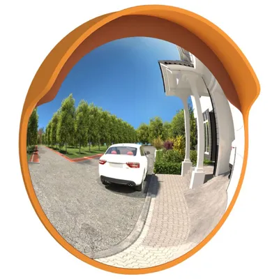 Produktbild von Verkehrsspiegel LEDO Konvex Kunststoff Orange Ø30 cm Outdoorspiegel | Sicherheitsspiegel Panoramaspiegel