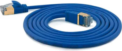 Produktbild von Wantec Patchkabel SSTP CAT7 Ste. CAT6a d=4mm    0,25m blau