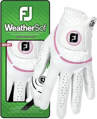 Produktbild von Footjoy Weathersof Golf White/Pink Linke Hand L Damenhandschuhe