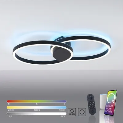 Produktbild von Paul Neuhaus LED Deckenlampe Q MARKO Smart Home CCT Lichtfarbwechsel dimmbar Fernbedienung Alexa Wohnzimmer, Esszimmer, Flur, Küche 6144-18, 6145-18