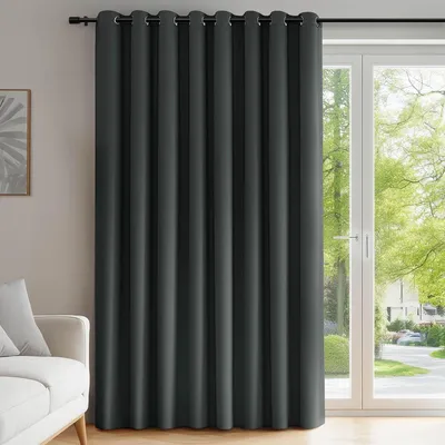 Zdjęcie produktu dla Zasłona zaciemniająca z oczkami, nieprzezroczysta, termoizolacyjna, 290x254 cm, ciemnoszara, 1 sztuka