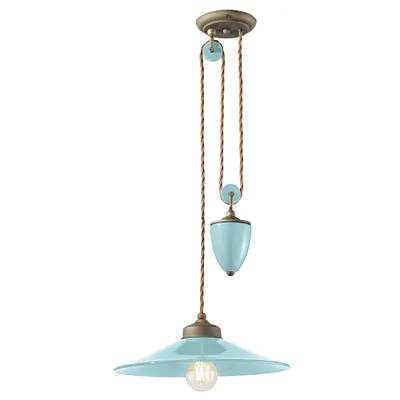 Image de Ferroluce Colors Rise and Fall Lampe à suspendre avec câble Ø 35cm Bleu Rond