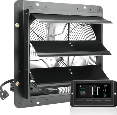 Produktbild von Abluftventilator Wandlüfter 356 mm mit Fernbedienung - Wandmontage - EC 1024 CFM - energieeffizienter Ventilator