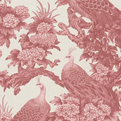 Produktbild von Profhome 399824-GU Vogel Tapete Blumen matt creme rot rosa 5,33 m2