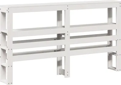 Image de vidaXL Tête de lit avec étagères Blanc 160 cm Pin massif