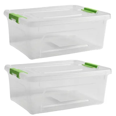 Zdjęcie produktu dla Zestaw 2 Pojemników Smart Box Przezroczyste Plastikowe Z Pokrywą 0,65L