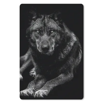 Produktbild von MuchoWow® Mauspad Mousepad Tiere - Wolf - Schwarz - Weiß - Porträt 18x27 cm - Mousepads - Maus Mat - Pad - Mausunterlage