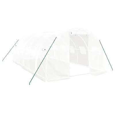 Image de Serre avec cadre en acier blanc 18 m² 6x3x2 m
