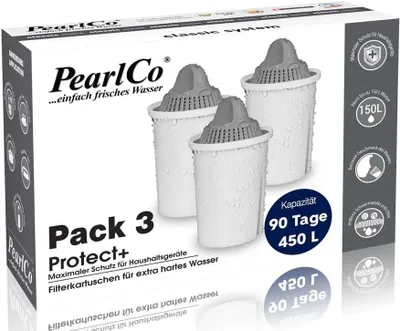 Produktbild von PEARLCO 261032 Protect+ Classic Filterkartuschen – 3er Pack – für sehr hartes Wasser