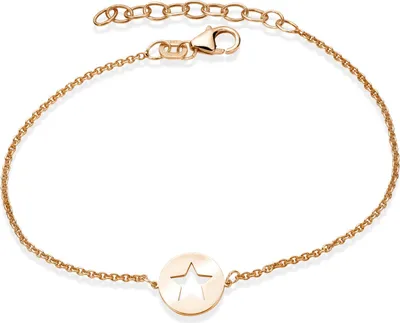Produktbild von MATERIA Stern Armband Rosegold Damen Mädchen - Schmuck Armkette 925 Silber vergoldet 16-18,5cm SA-112-Rose