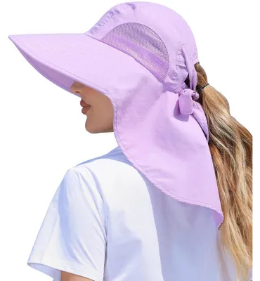 Produktbild von Sonnenhut Damen mit Breiter Krempe UV-Schutz Lila, Faltbar & Atmungsaktiv