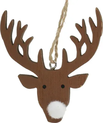 Produktbild von Elchkopf Deko aus Holz zum Hängen für Weihnachtsdekoration, 8 Stück