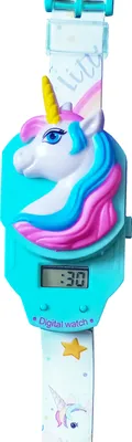 Produktbild von Einhorn KINDERUHR Digital Armbanduhr Uhr Watch Geschenk Mädchen Kinder 13 (Einhorn Kopf)