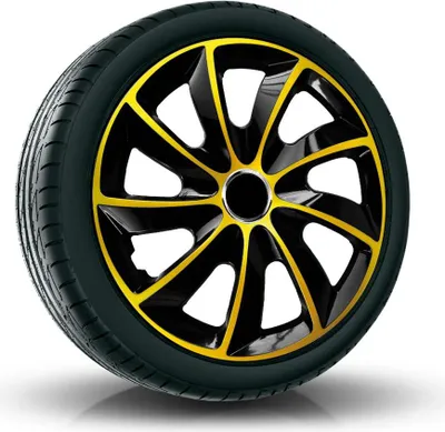 Produktbild von NRM Radkappen STIG, Gold/Schwarz 14" Zoll. (4 x Universal Radzierblenden/Radkappen)