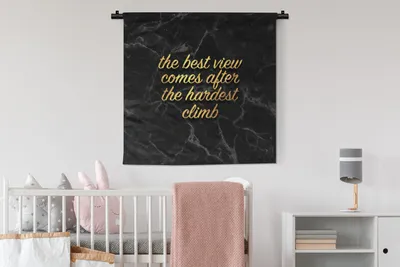 Produktbild von MuchoWow® Wandteppich Wandbehang Zitate - Sprichwörter - Gold - Marmor 90x90 cm Tapisserie Dekoration Wandtuch - Wandaufhänger