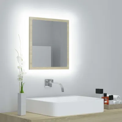 Produktbild von "im Angebot" LED-Badspiegel Sonoma-Eiche 40x8,5x37 cm Acryl - Badspiegel CC20646