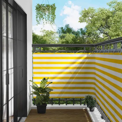 Obrázek produktu pro Balkonová clona Žlutá a bílá 120 x 200 cm