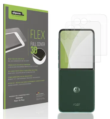 Immagine prodotto di 2x Pellicola protettiva opaca per Motorola Razr 70 Plus Aussenseite Protezione Antiurto Anti-Shock