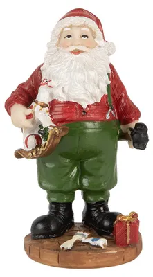 Imagen del producto de Figura decorativa navideña de Clayre & Eef, con forma de Papá Noel, de 8x6x13 cm, color rojo, fabricada en plástico