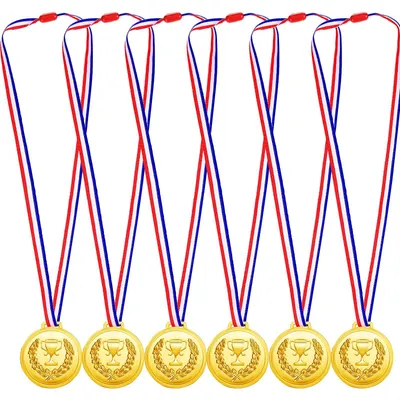 Productafbeelding van Medailleset voor Kinderverjaardag - 6 gouden medailles met lint
